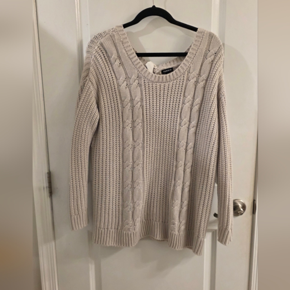 Torrid Beige Cable Knit Sweater